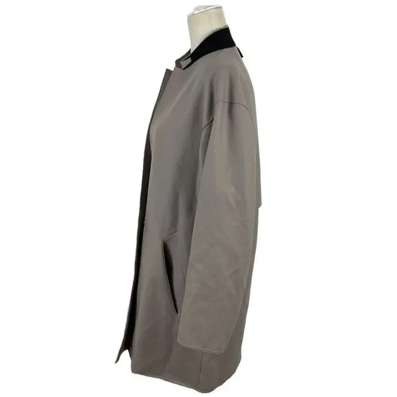 New Rag & Bone Clifton Virgin Wool Snap Coat Jacket Light Grey Size 4 Preppy Job - Picture 5 of 16